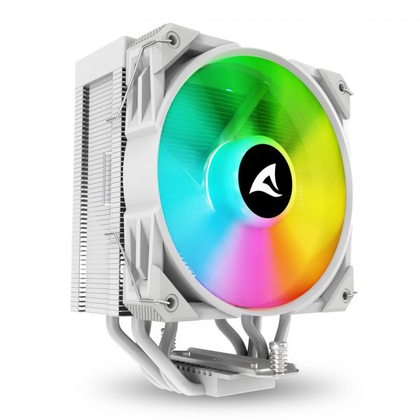 SHARKOON DISSIPATORE AD ARIA 1X 120MM ARGB PWM FAN, 4X COPPER PIPES, DIRECT TOUCH, TDP 220W, EFFETTO [A40 RGB WHITE]