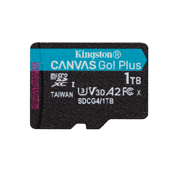 Kingston Technology Scheda microSDXC Canvas Go Plus Gen4 200MB/s A2 U3 V30 da 1 TB + adattatore [SDCG4/1TB]