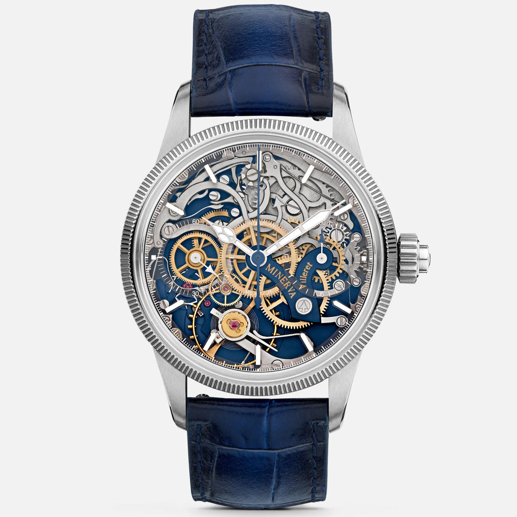Montblanc orologio 1858 The Unveiled Minerva Chronograph Edizione Limitata - 100 esemplari 43mm scheletrico manuale acciaio 133296