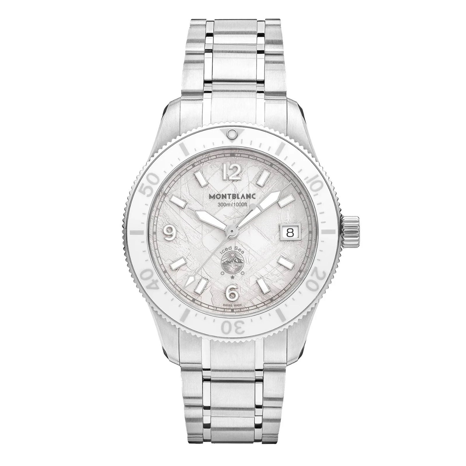Montblanc orologio Iced Sea Automatic Date 0 Oxygen 38mm bianco automatico acciaio 134024