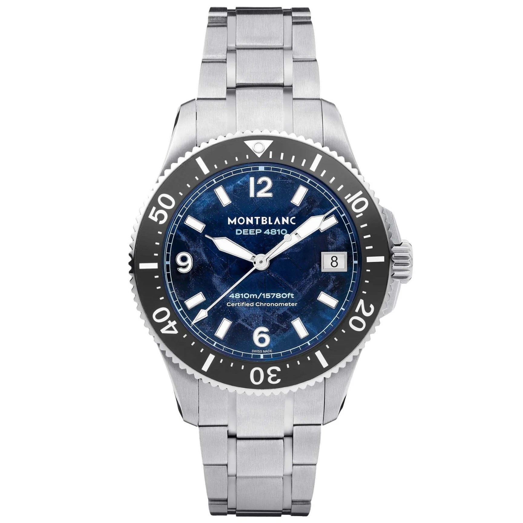 Montblanc orologio Iced Sea 0 Oxygen Deep 4810 43mm blu automatico titanio 135634