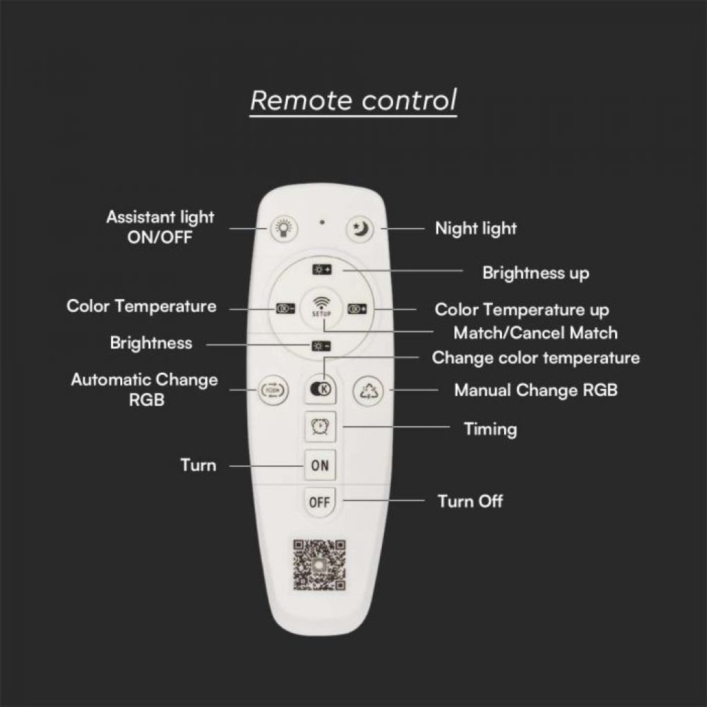 V-Tac Lampadario LED 130W Dimmerabile CCT con Telecomando Ø50cm