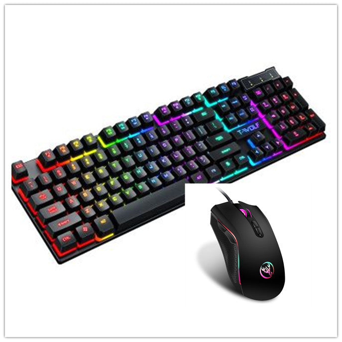Tastiera USB luminosa da gioco con cavo e manipolatore fluttuante