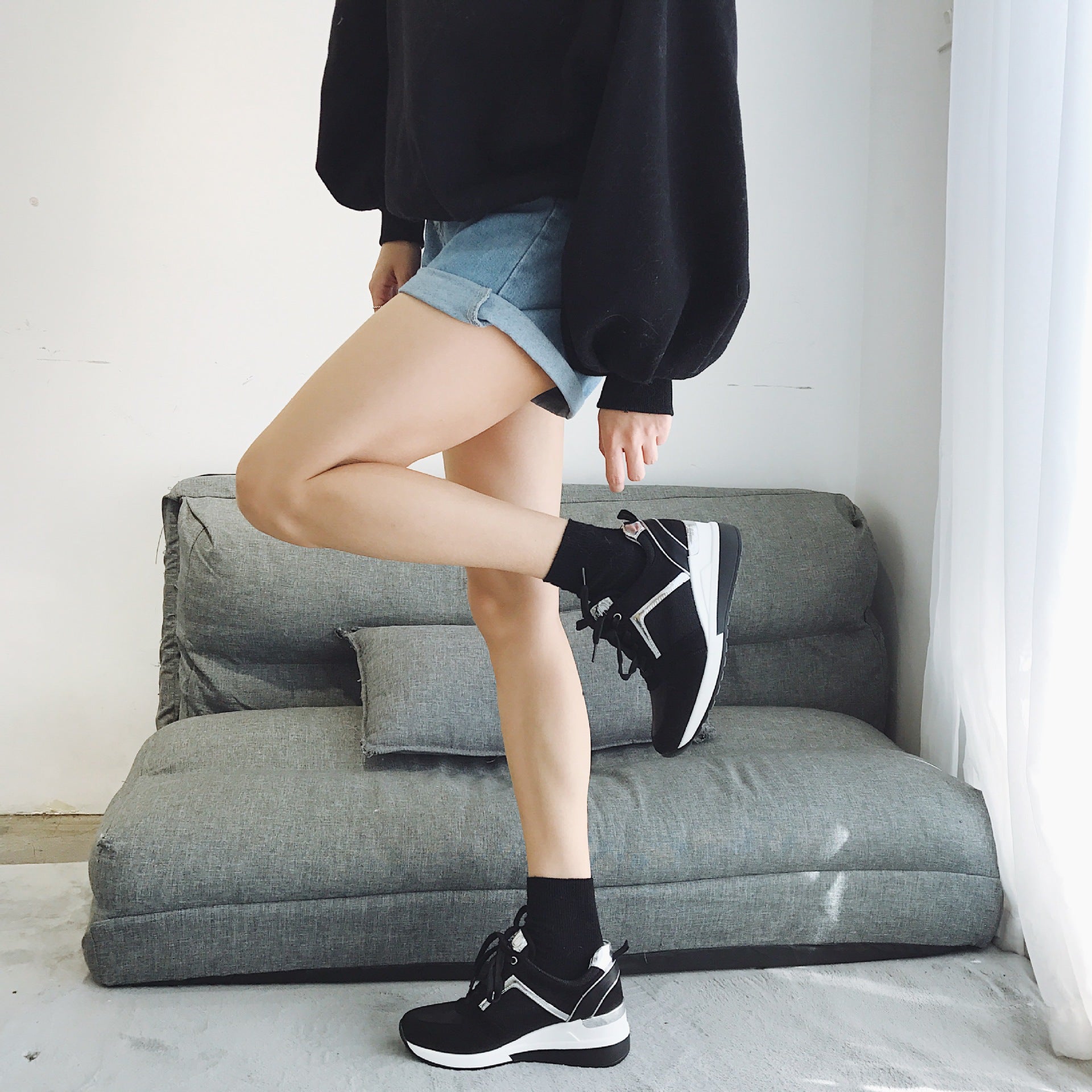 Scarpe a rete in stile casual coreano, in stile britannico