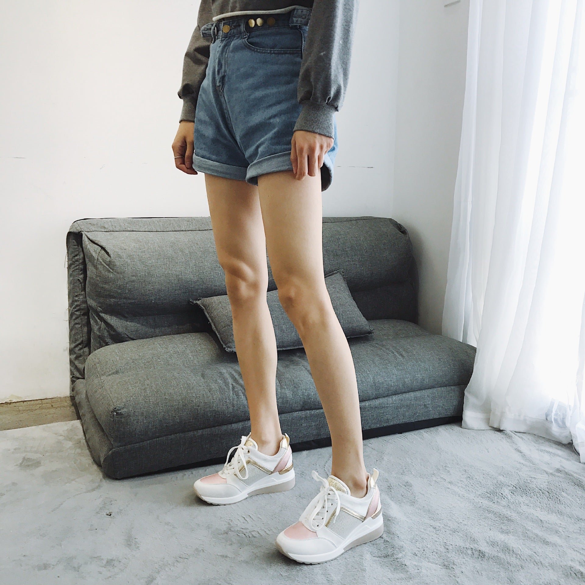 Scarpe a rete in stile casual coreano, in stile britannico
