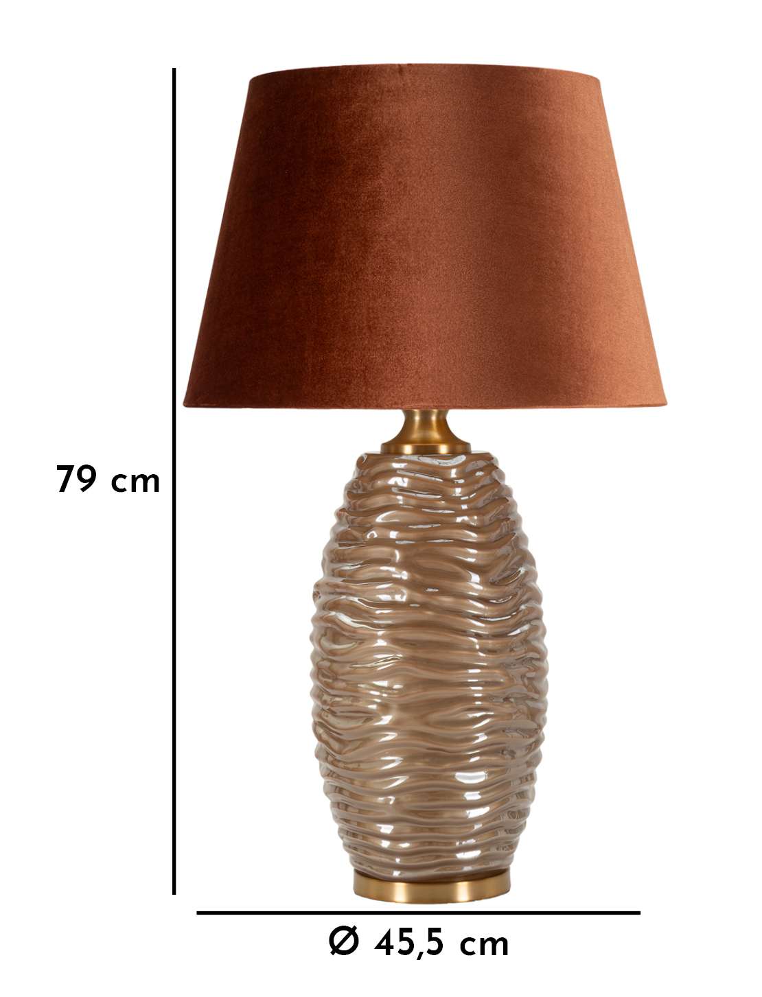 Lampada Da Tavolo Praga -B- Cm Ø 45,5X79 Elegante Design