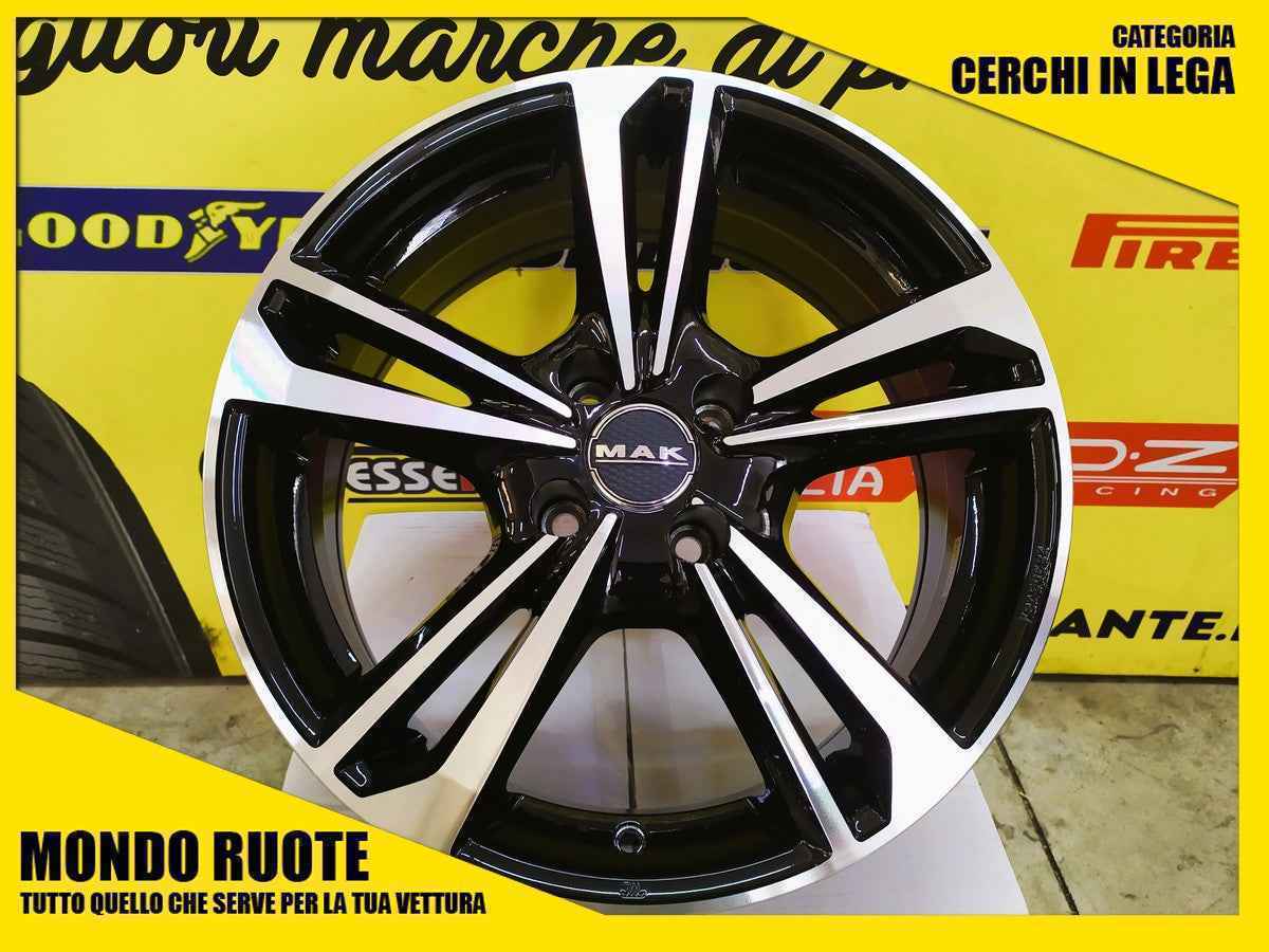 4 KIT Cerchi in Lega Nuovi MAK EMBLEMA da 15 Pollici per PEUGEOT RANCH N1 M1 (2008-2