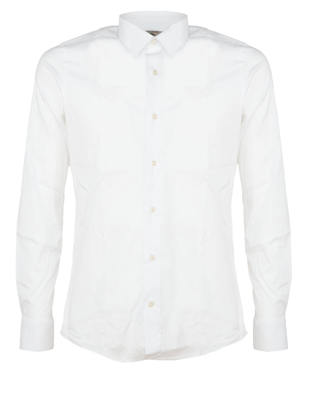 CAMICIA SLIM FIT BIANCA CON POLSINO STONDATO