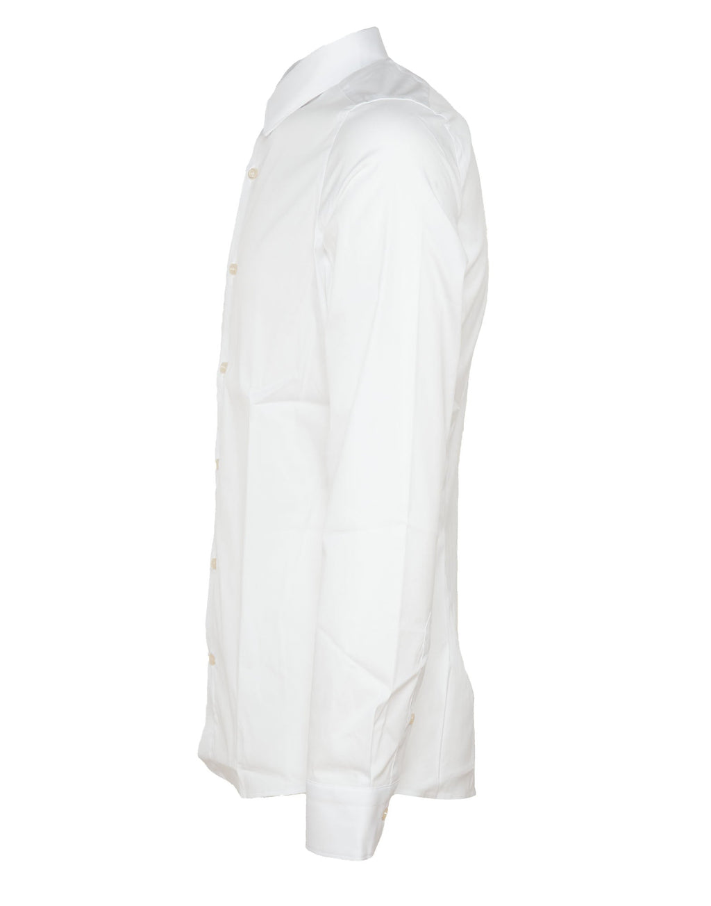 CAMICIA SLIM FIT BIANCA CON POLSINO STONDATO