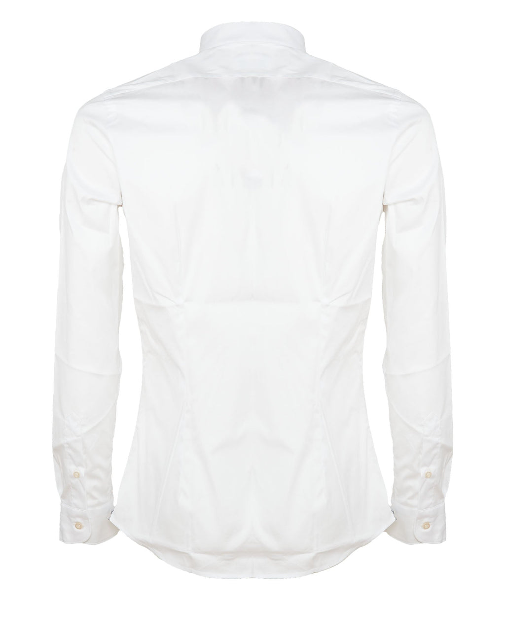 CAMICIA SLIM FIT BIANCA CON POLSINO STONDATO