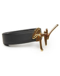 CINTURA NERA CON FIBBIA SIGNATURE ORO