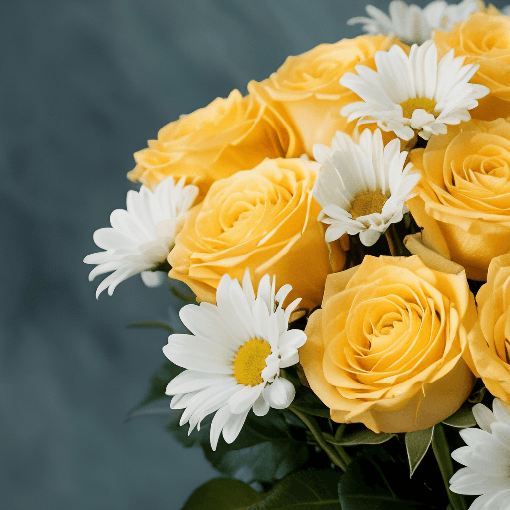 SORRISO SOLARE – Bouquet di Rose Gialle e Margherite