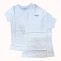 Cycleband - T-shirt Bimba (confezione Da Due Maglie) Mezza Manica In Caldo Cotone Con Merletto Sul Girocollo 100% Art. Ck327