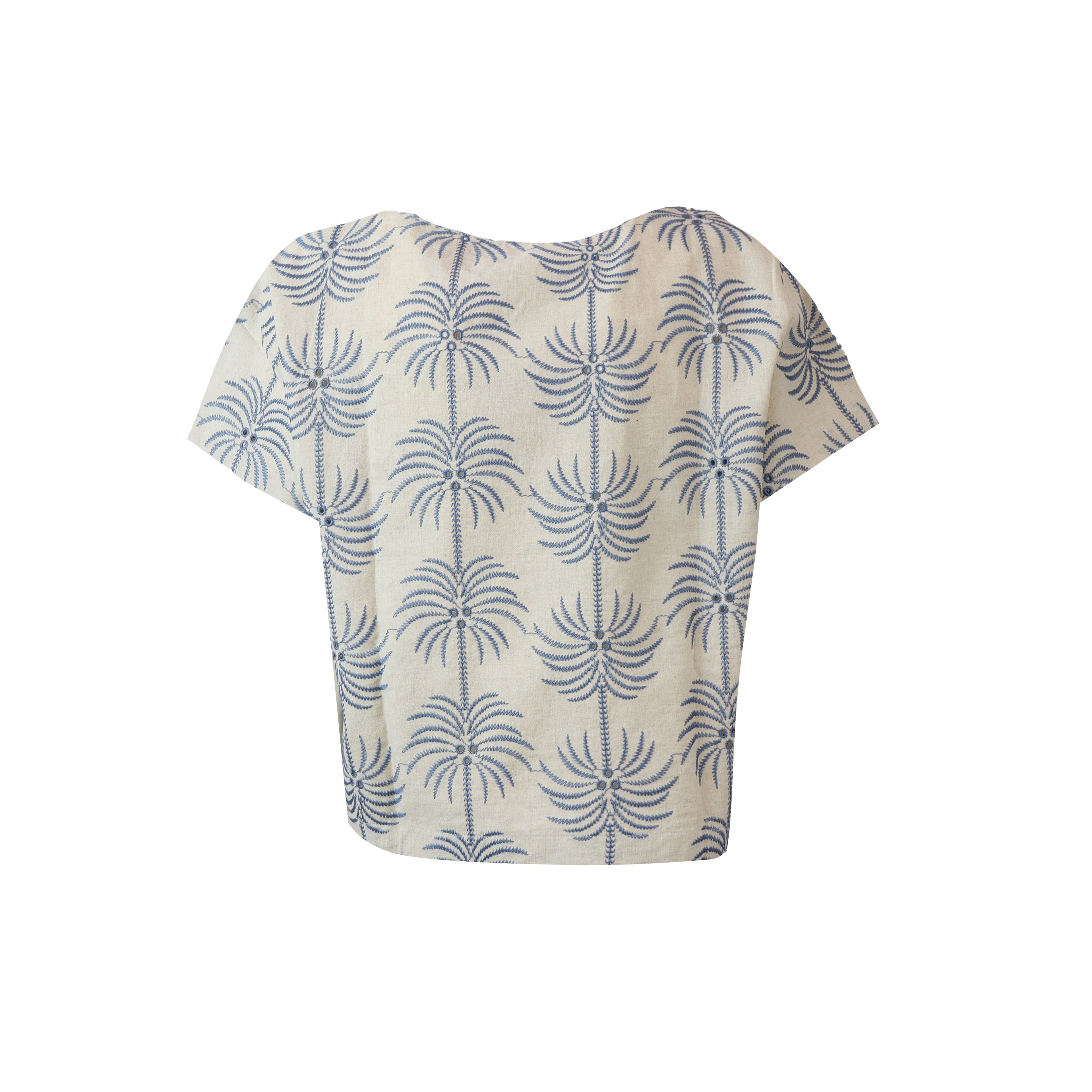 BLUSA FINGERE ECRU E BLU