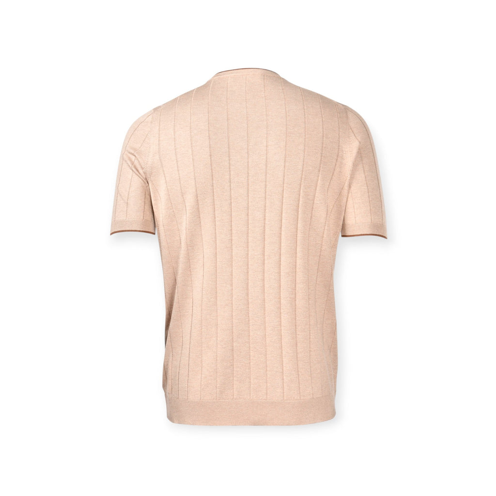 T-SHIRT PARICOLLO MEZZAMANICA TAUPE