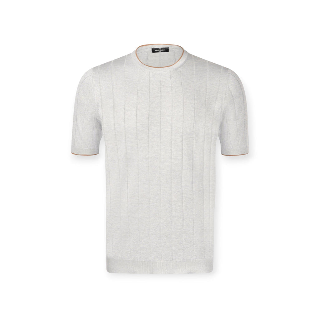 T-SHIRT PARICOLLO MEZZAMANICA GRIGIO PERLA