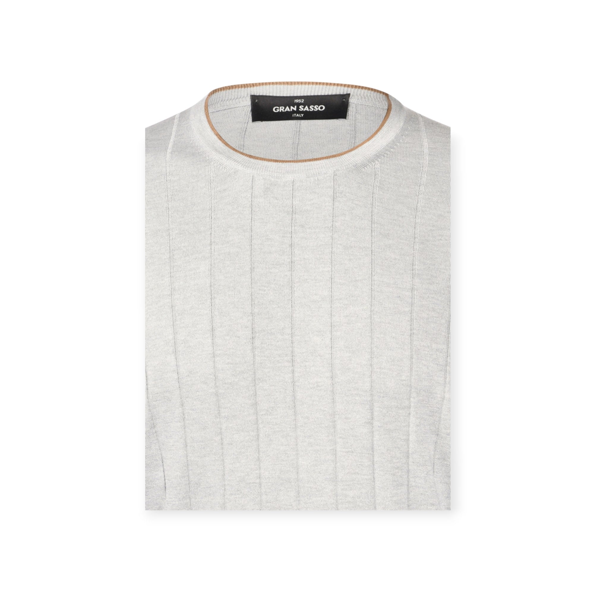 T-SHIRT PARICOLLO MEZZAMANICA GRIGIO PERLA