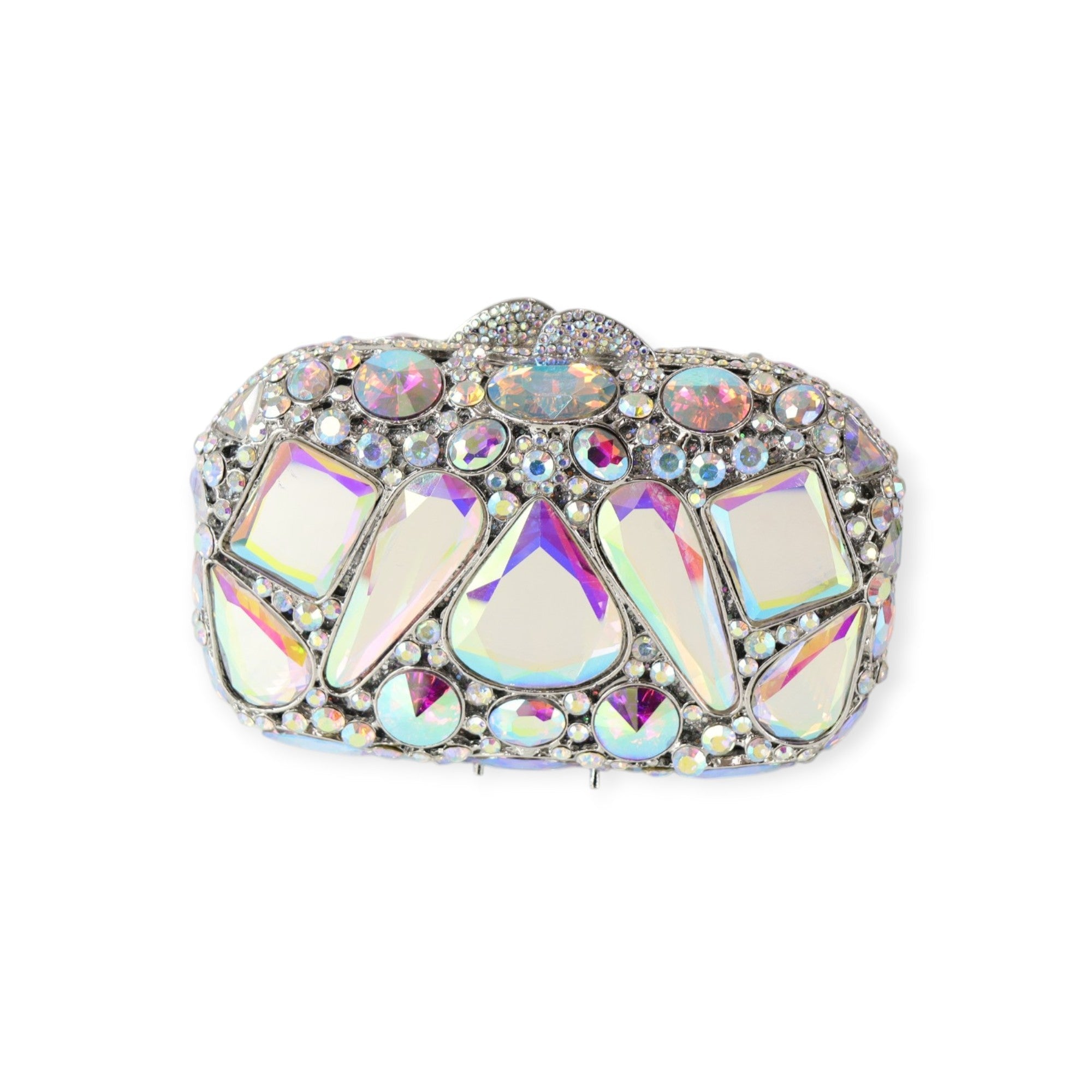 CLUTCH MIRROR ARGENTO IRIDESCENTE