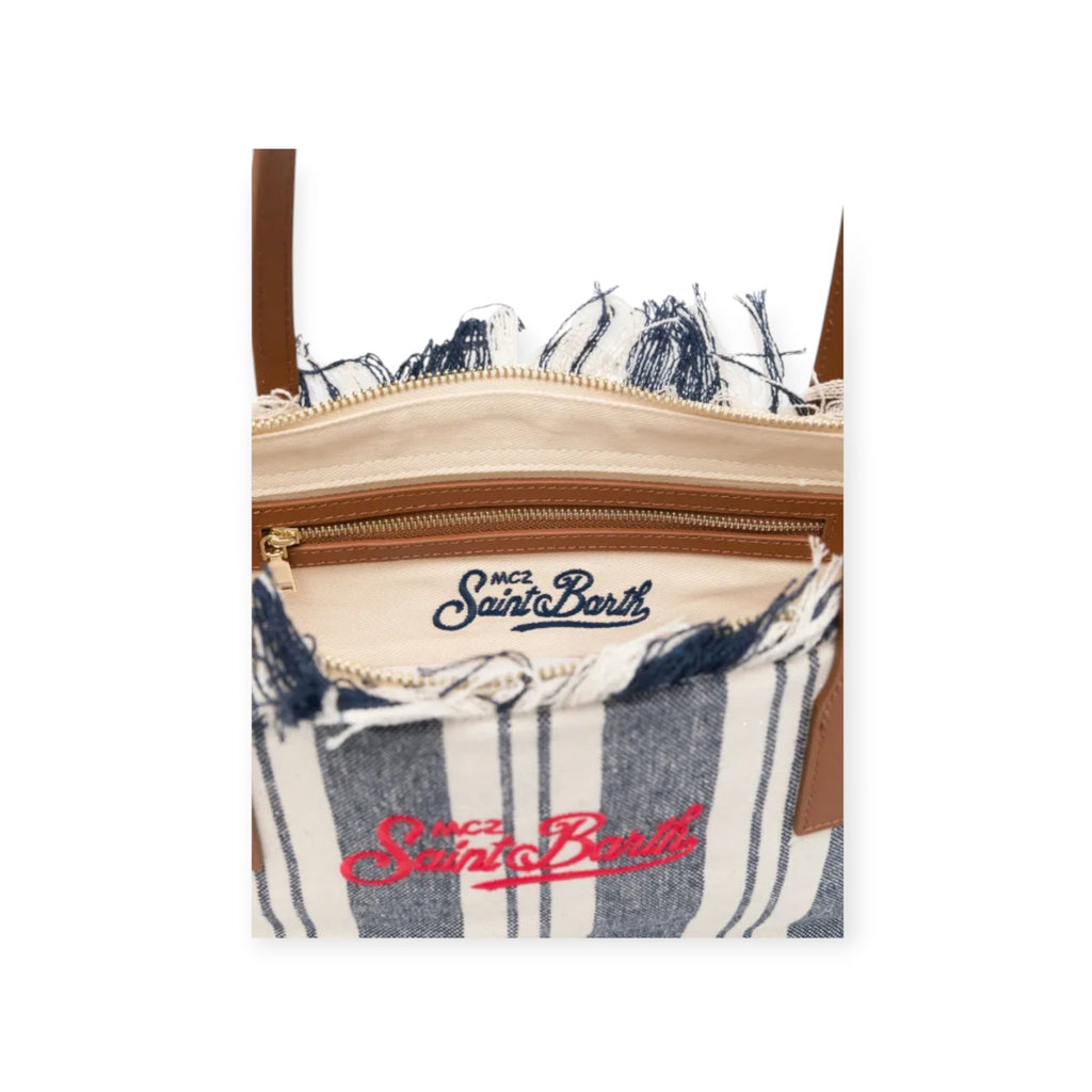 BORSA CITYBAG BIANCA E AZZURRA