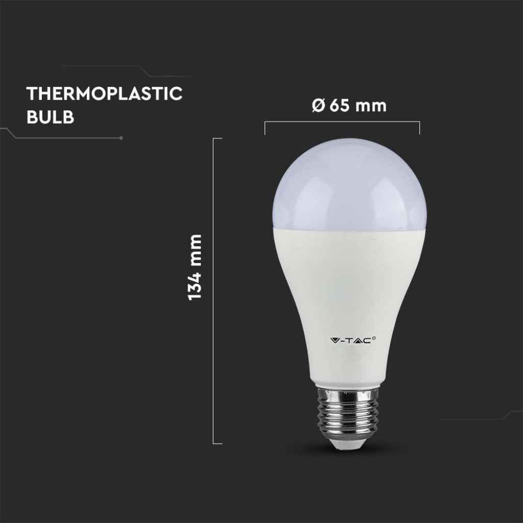V-Tac Set 3 Lampadine LED E27 15W A65 6500K Luce Fredda