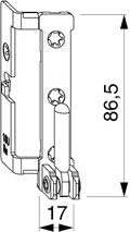 SUPPORTO CERNIERA IN APPOGGIO PER ANGOLO CERNIERA PVC 12/20 SINISTRO ARGENTO