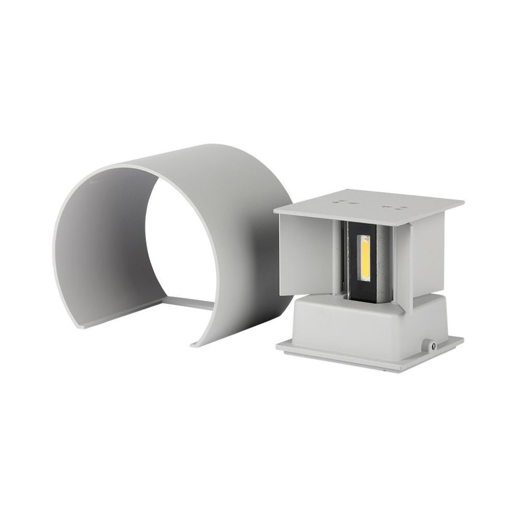 Lampada LED da Muro Doppio Fascio Regolabile 6W IP65 Grigio