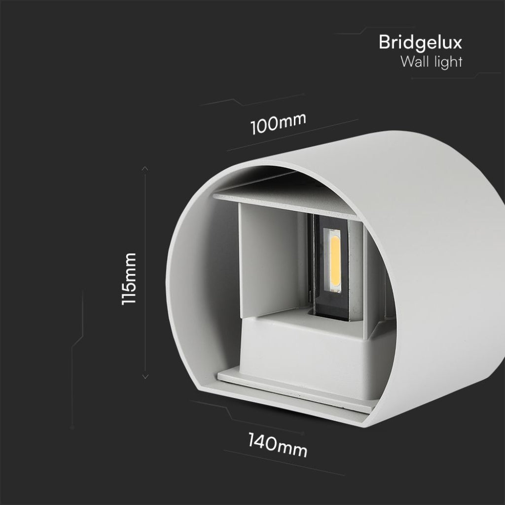 Lampada LED da Muro Doppio Fascio Regolabile 6W IP65 Grigio