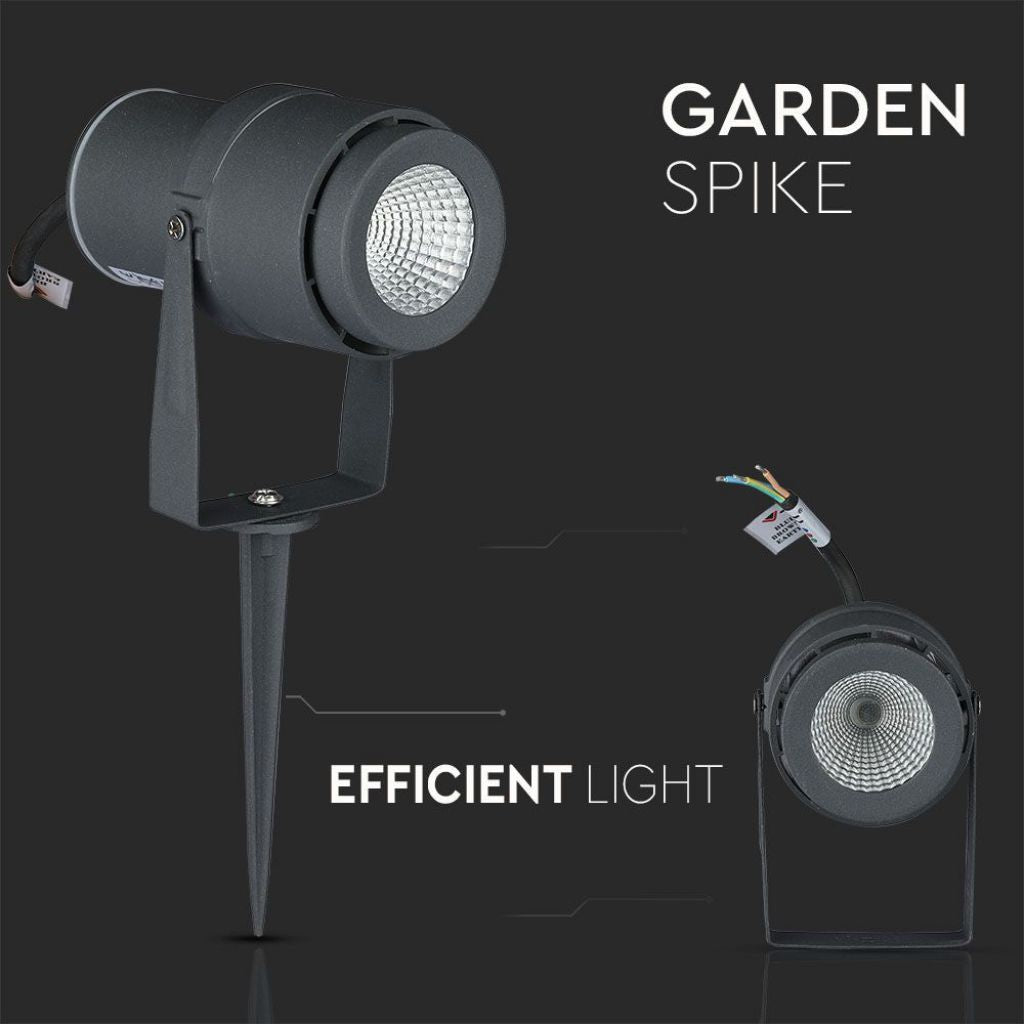 Faretto LED da Giardino con Picchetto 12W Grigio 4000K
