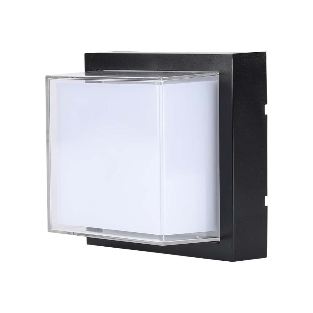 Lampada LED Muro Quadrata 12W 3000K IP65 Nera V-TAC