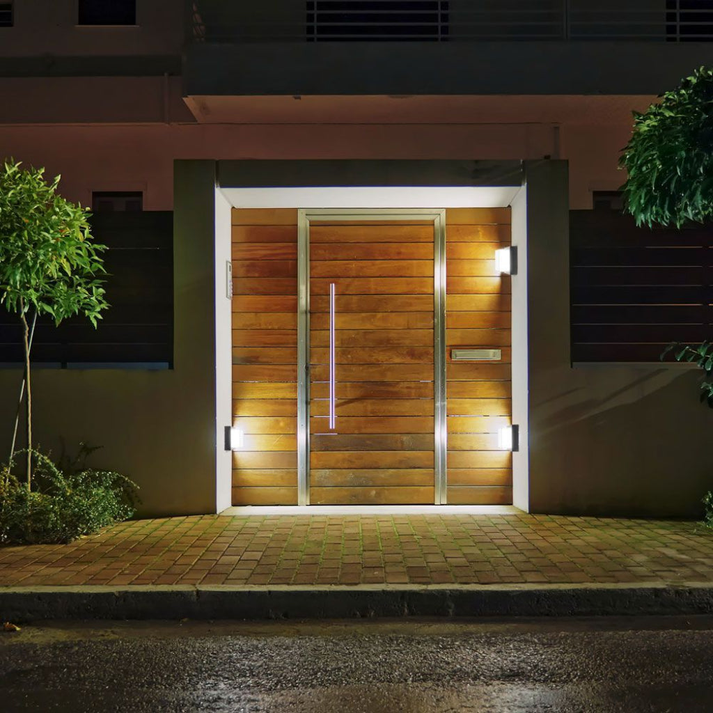 Lampada LED Muro Quadrata 12W 3000K IP65 Nera V-TAC