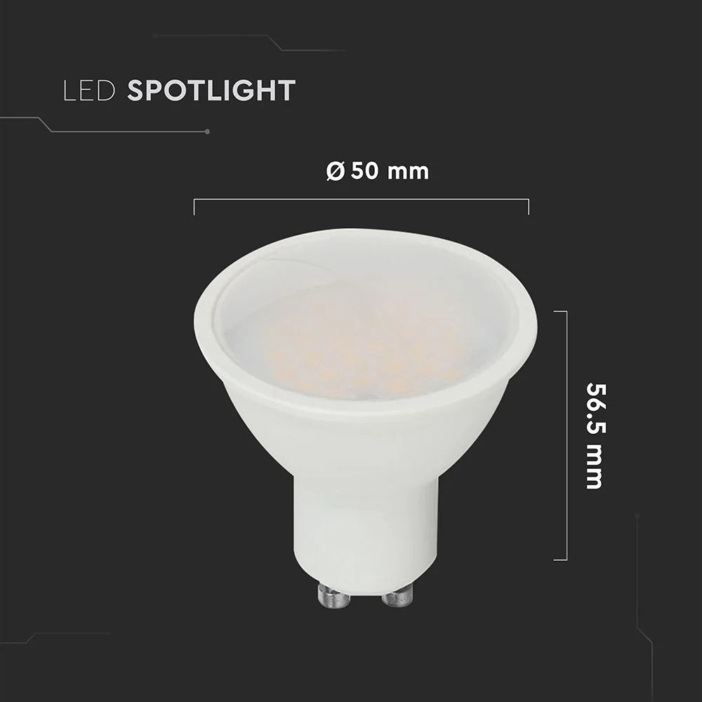 V-Tac Faretto LED GU10 10W 6500K Copertura Satinata Luce Fredda