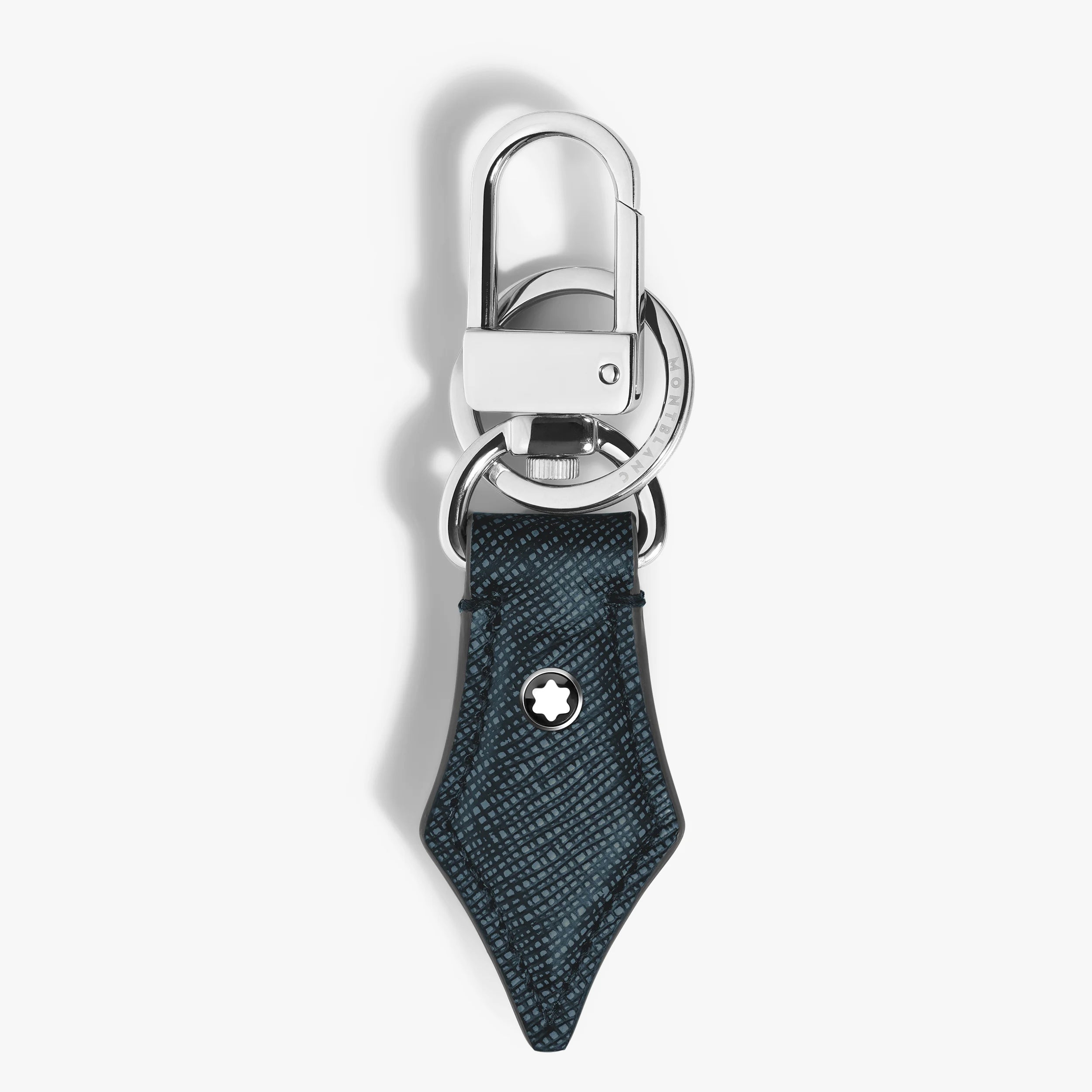 Montblanc portachiavi pennino tweed blu 220358