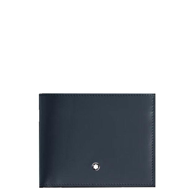 Montblanc portafoglio 6 tasche pelle Meisterstück velluto blu 220446