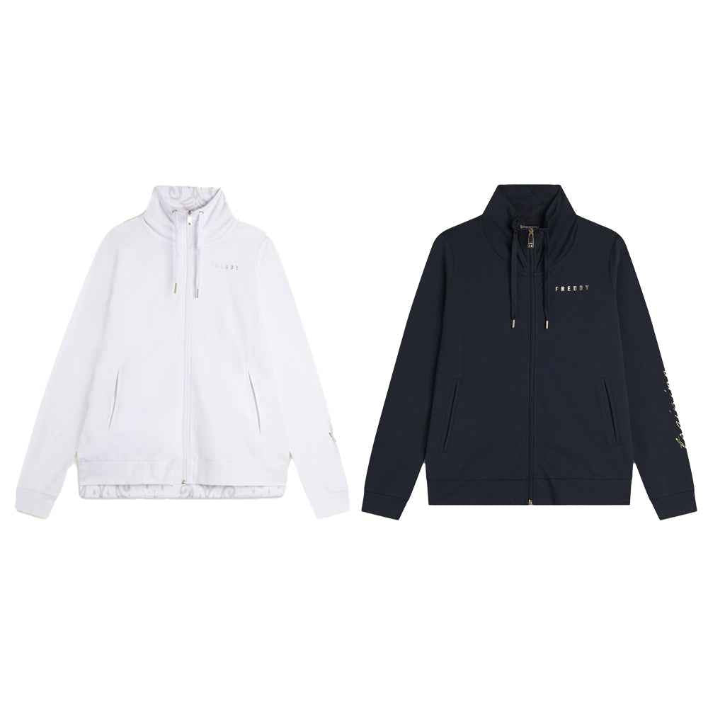 Freddy Felpa Zip e Collo Alto con Dettagli Floreali e Stampa su Manica S25WTRS3