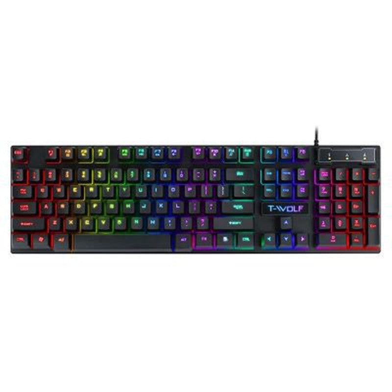 Tastiera USB luminosa da gioco con cavo e manipolatore fluttuante