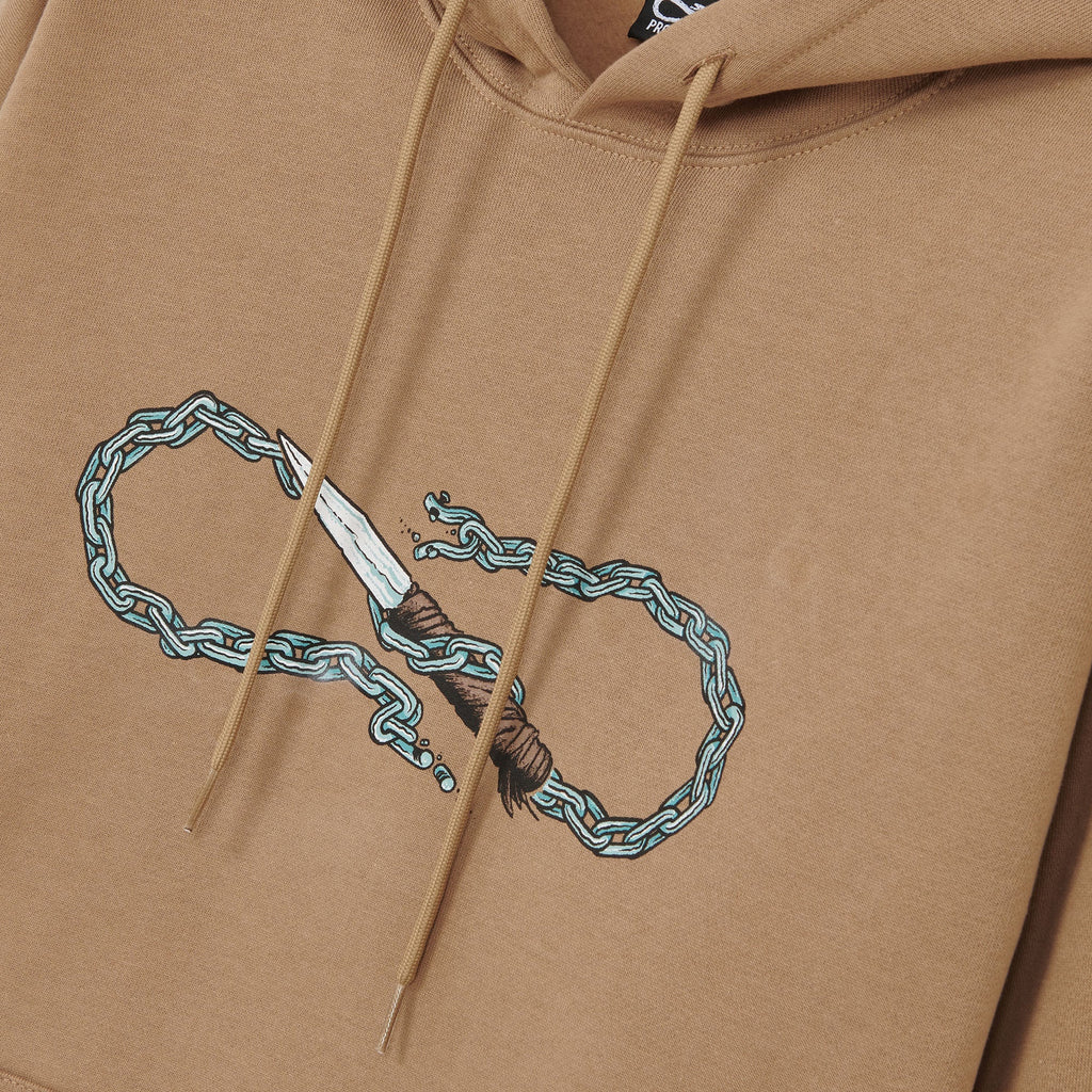 Propaganda Felpa con cappuccio e tasca a marsupio Logo Chain Hoodie 22FWPRFE736-52 camel