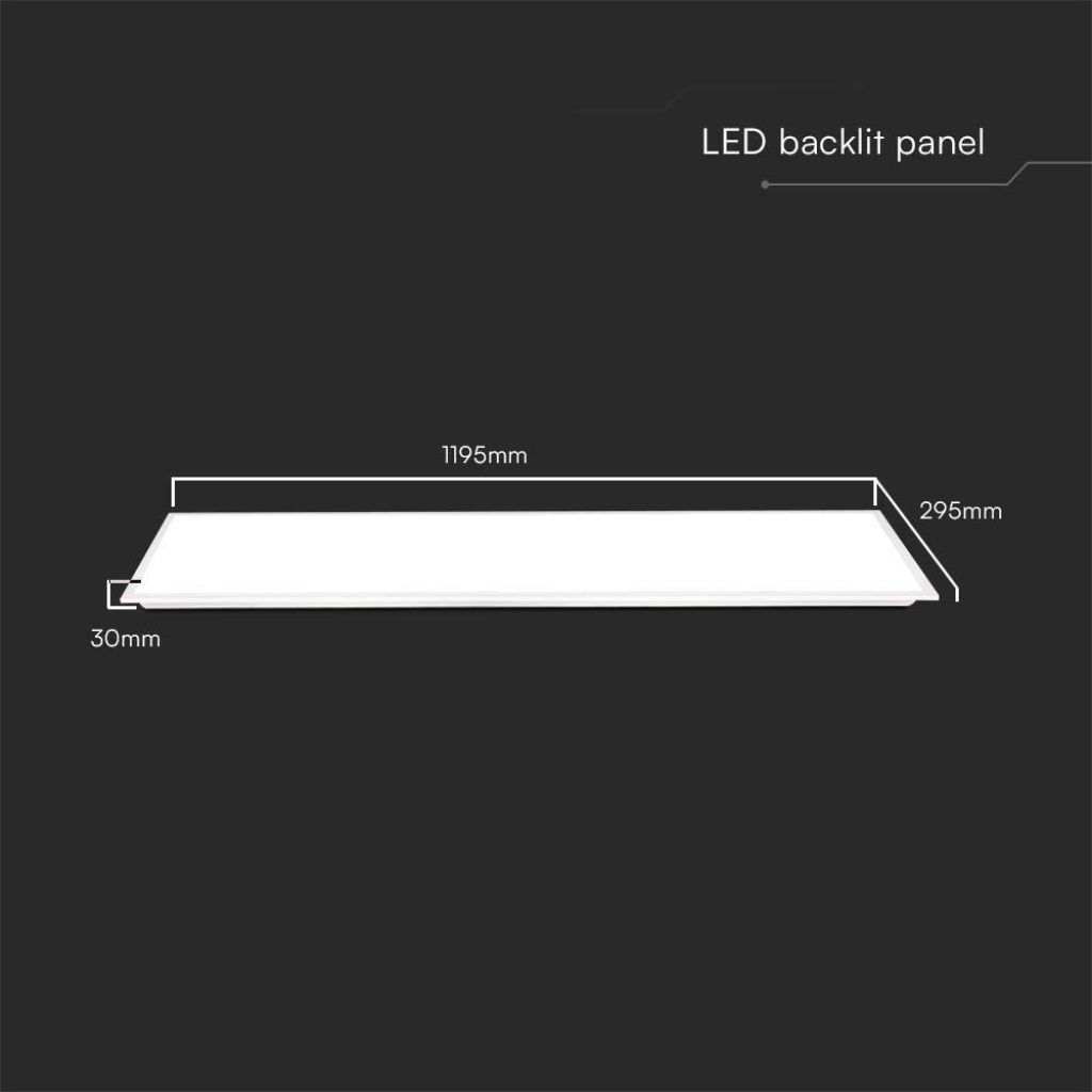 V-Tac Pannello LED 40W 120x30cm 4000K da Incasso Driver Integrato