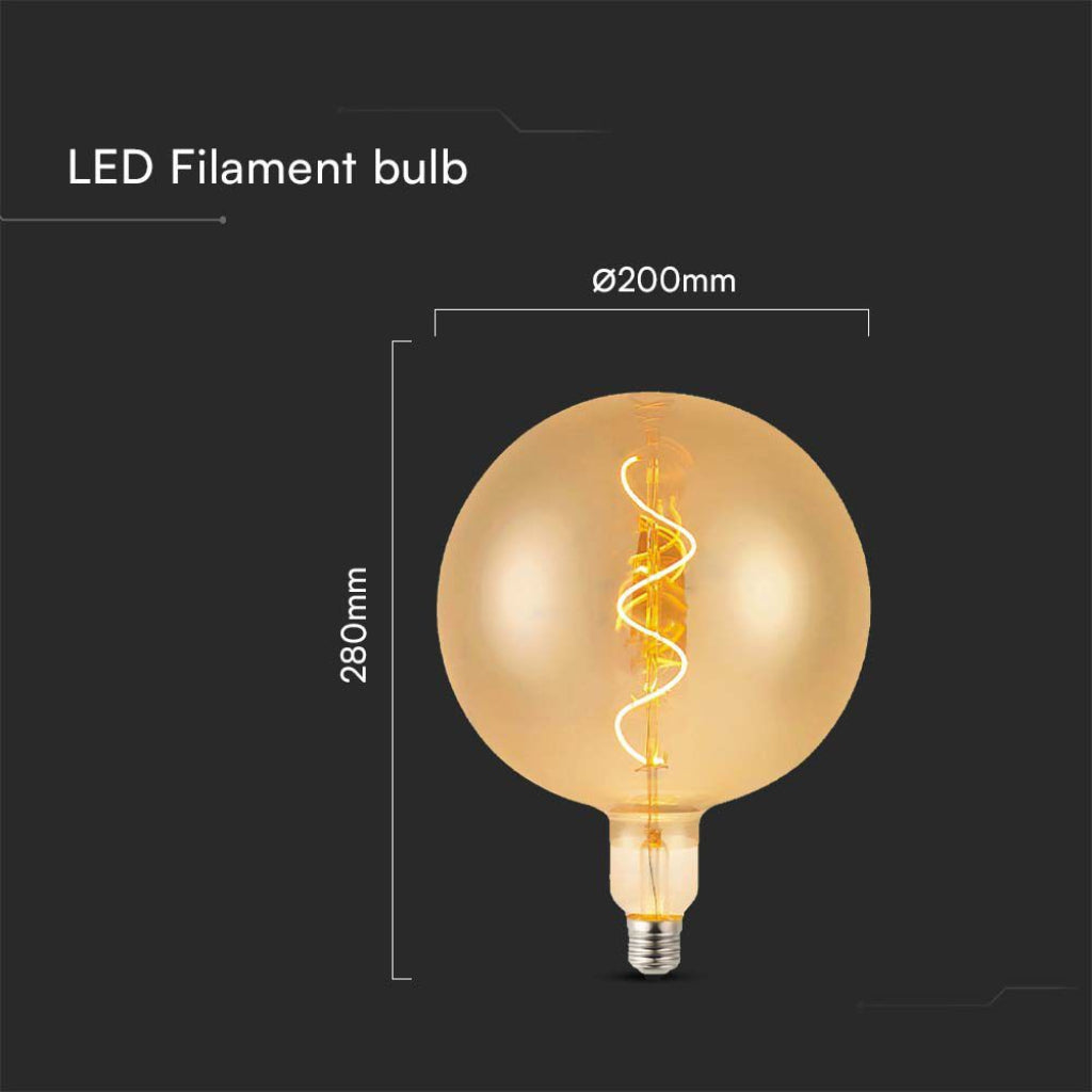 Lampadina LED E27 4W Filamento a Spirale G200 Ambrato 2700K