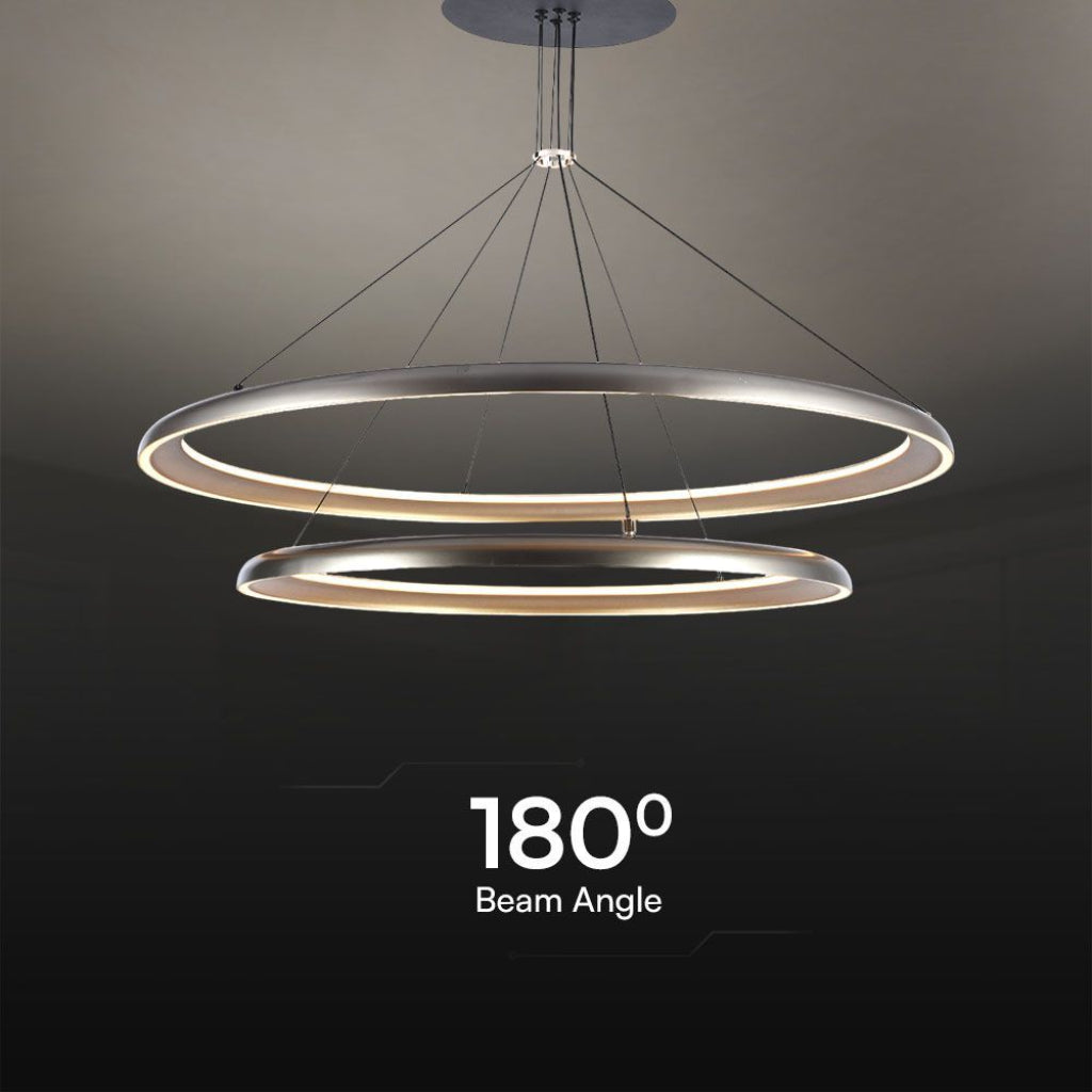 Lampadario LED moderno 65W grigio champagne 3000K – Design elegante