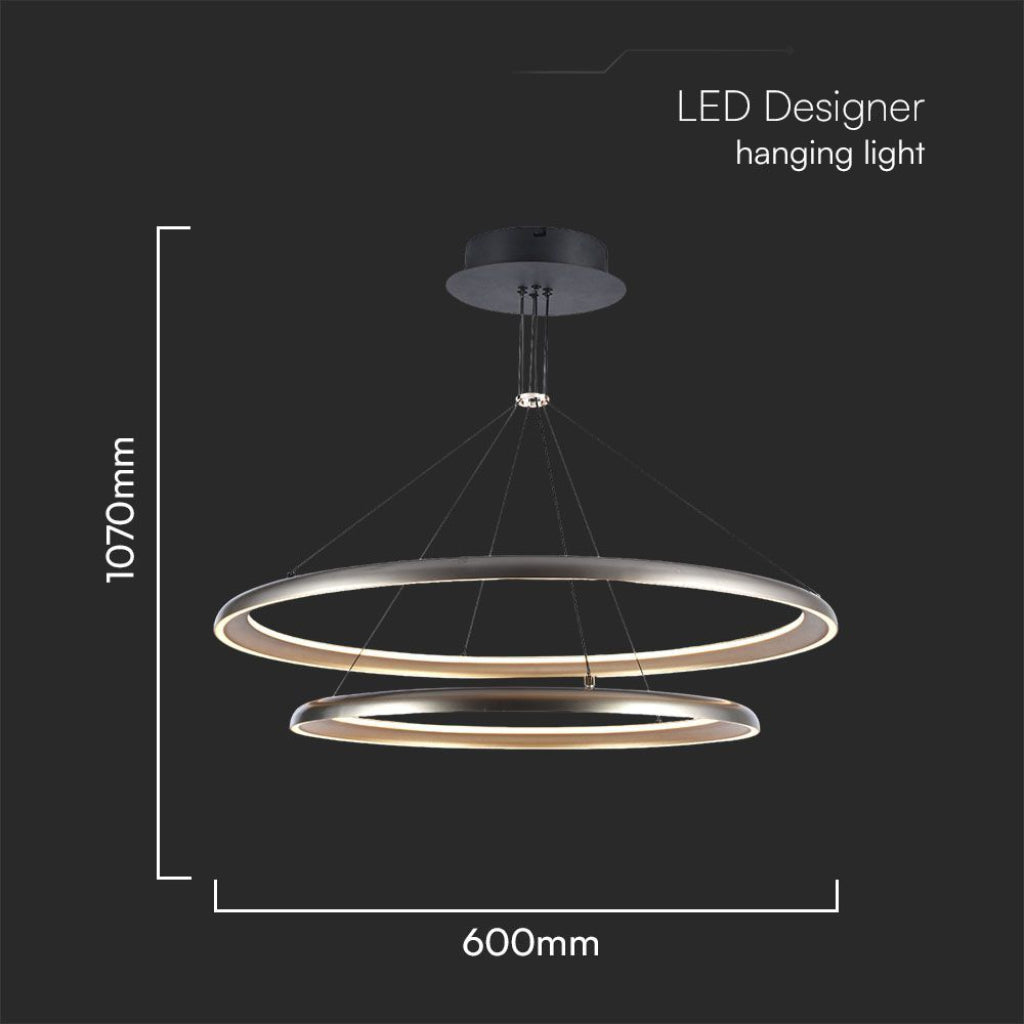 Lampadario LED moderno 65W grigio champagne 3000K – Design elegante