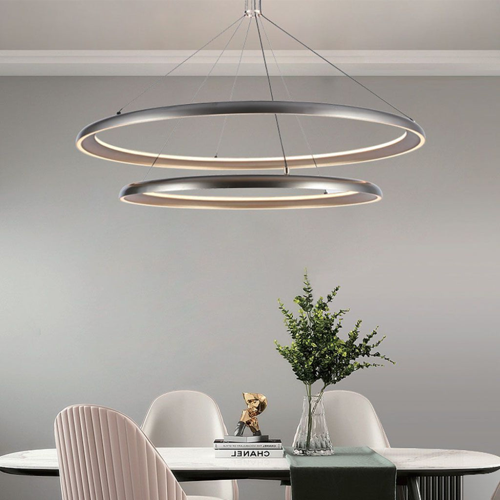 Lampadario LED moderno 65W grigio champagne 3000K – Design elegante