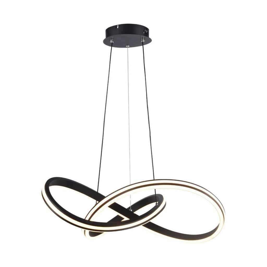 Lampadario LED moderno 40W nero in metallo con luce CCT 3in1
