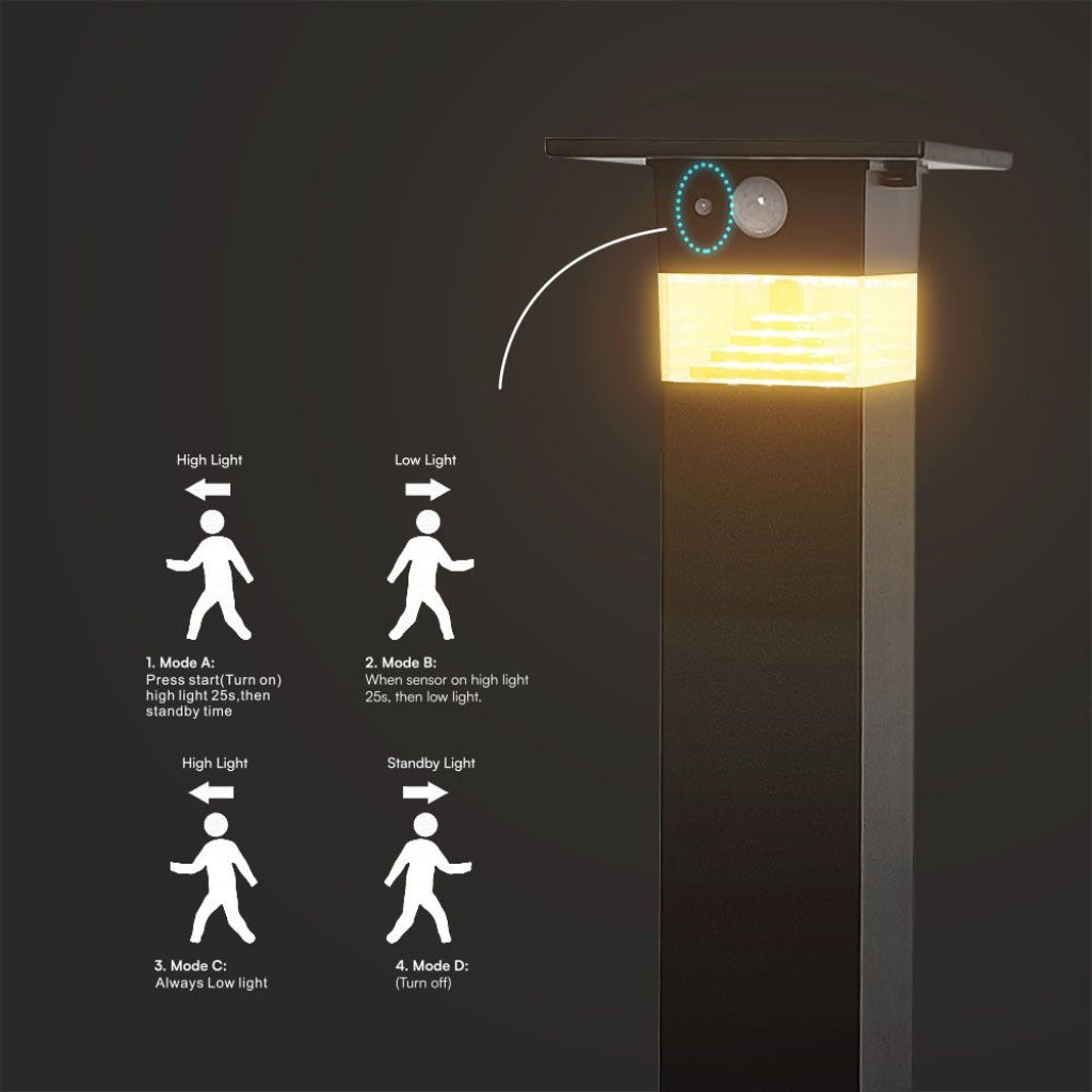 Piantana Solare LED da Giardino 3W con Sensore PIR 3000K IP54