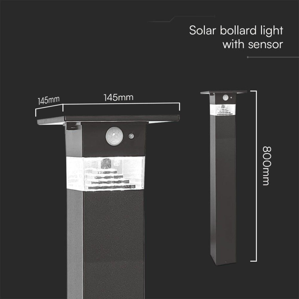 Piantana Solare LED da Giardino 3W con Sensore PIR 3000K IP54