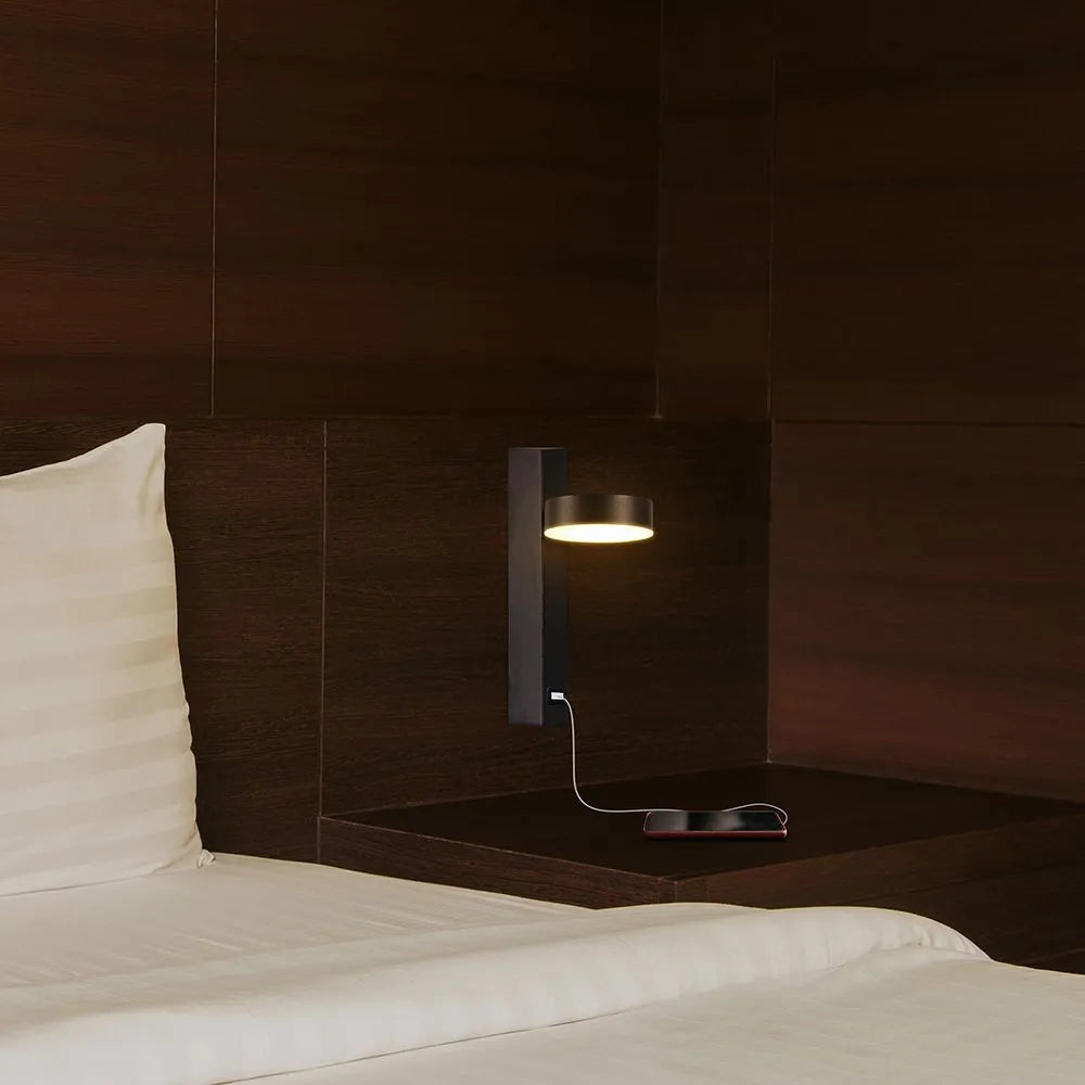 Applique LED V‑TAC 8 W USB 3000 K – Design Rotondo Nero
