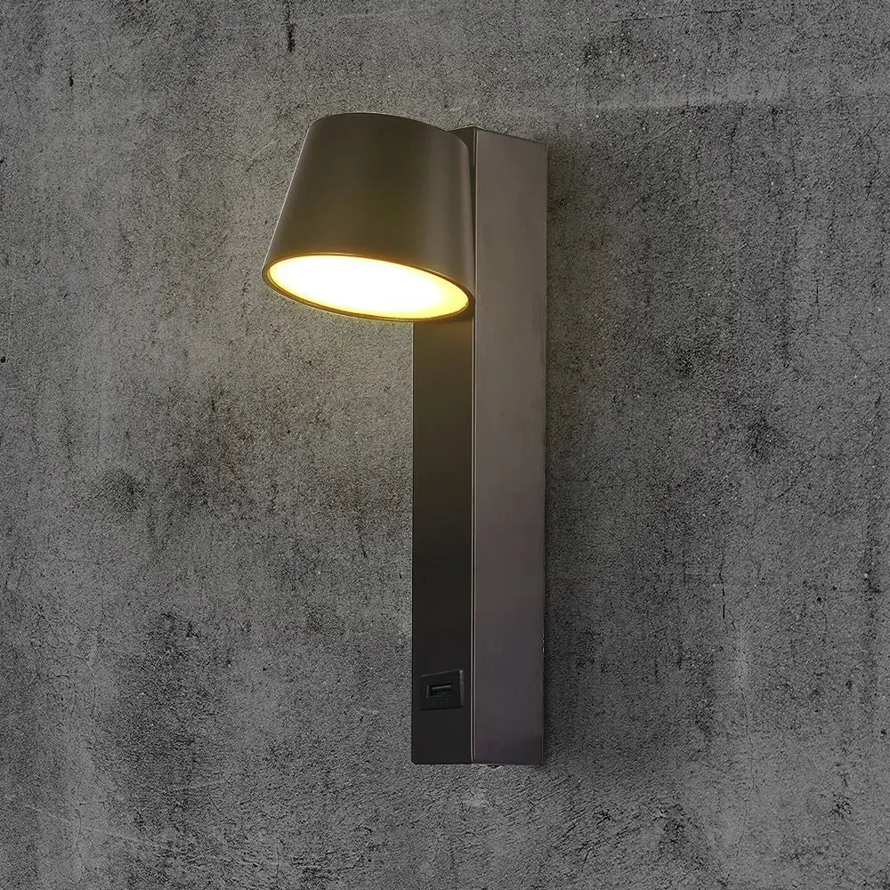 Applique LED V‑TAC 8 W USB 3000 K Regolabile – Metallo Nero