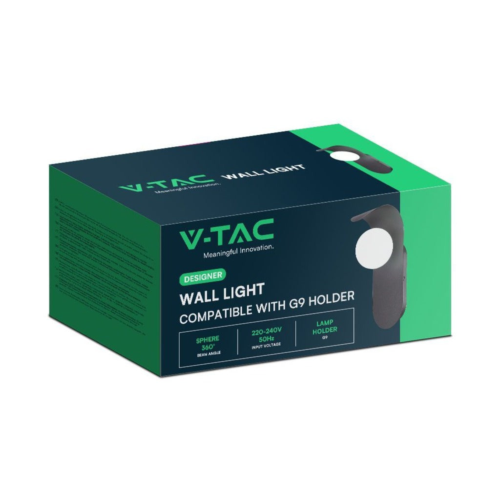 Applique da Parete LED con Attacco G9 – Metallo e Vetro Nero