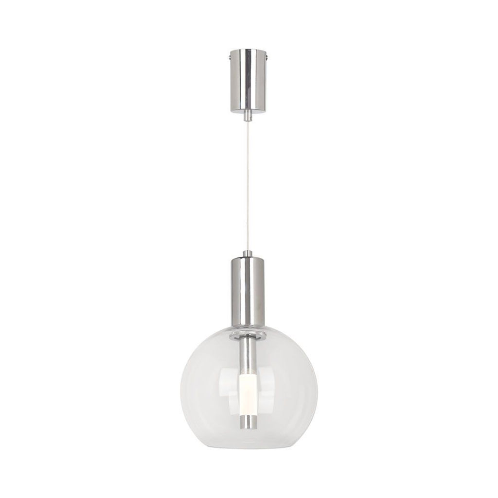 Lampada a Sospensione LED 5W Vetro Trasparente 3000K Acciaio