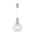 Lampada a Sospensione LED 5W Vetro Trasparente 3000K Acciaio