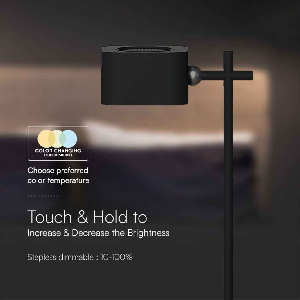 Lampada LED da Tavolo Magnetica 3W Ricaricabile USB‑C Nera